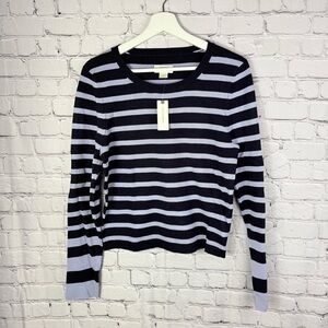 Anthropologie Maeve Striped Sweater Blue Lavender XL NWT